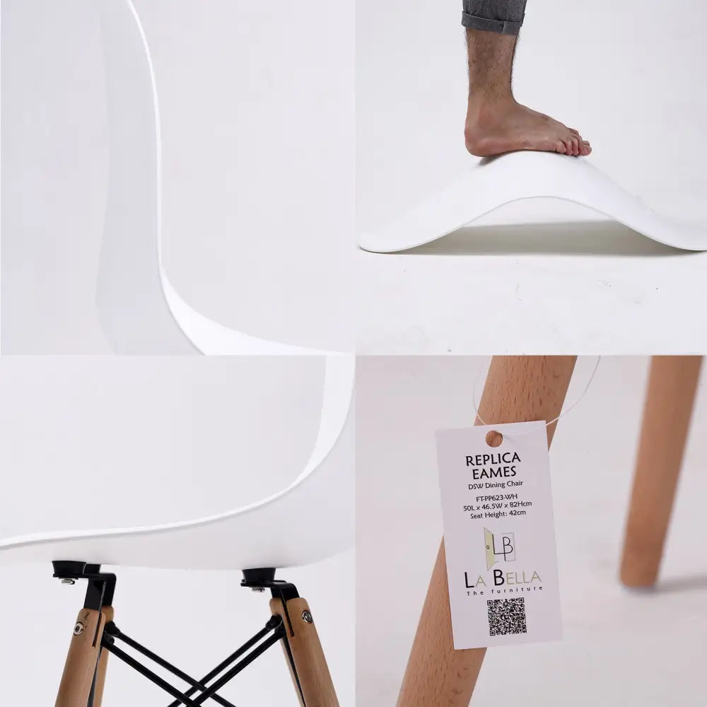 2X Retro Dining Cafe Chair DSW WHITE - Furniture > Bar Stools & Chairs