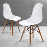 2X Retro Dining Cafe Chair DSW WHITE - Furniture > Bar Stools & Chairs