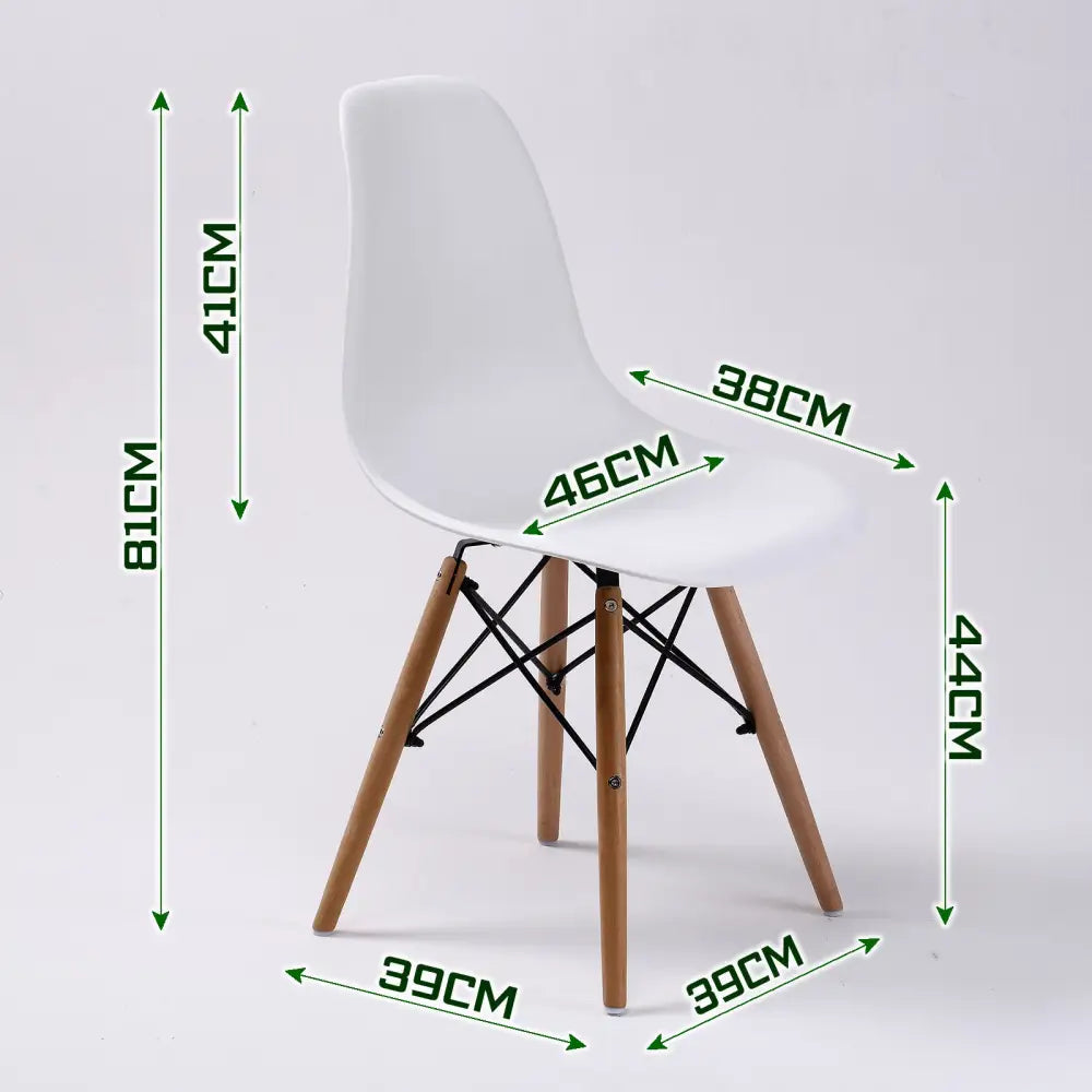 2X Retro Dining Cafe Chair DSW WHITE - Furniture > Bar Stools & Chairs