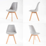 2X Retro Dining Cafe Chair Padded Seat GREY - Furniture > Bar Stools & Chairs