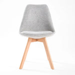 2X Retro Dining Cafe Chair Padded Seat GREY - Furniture > Bar Stools & Chairs