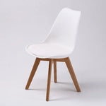 2X Retro Dining Cafe Chair Padded Seat WHITE - Furniture > Bar Stools & Chairs
