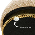 2X Round Stacked Ottoman Stool Teddy Fleece Fabric Foot Rest 38cm BEIGE - Furniture > Living Room > Ottomans &