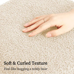2X Round Stacked Ottoman Stool Teddy Fleece Fabric Foot Rest 38cm BEIGE - Furniture > Living Room > Ottomans &