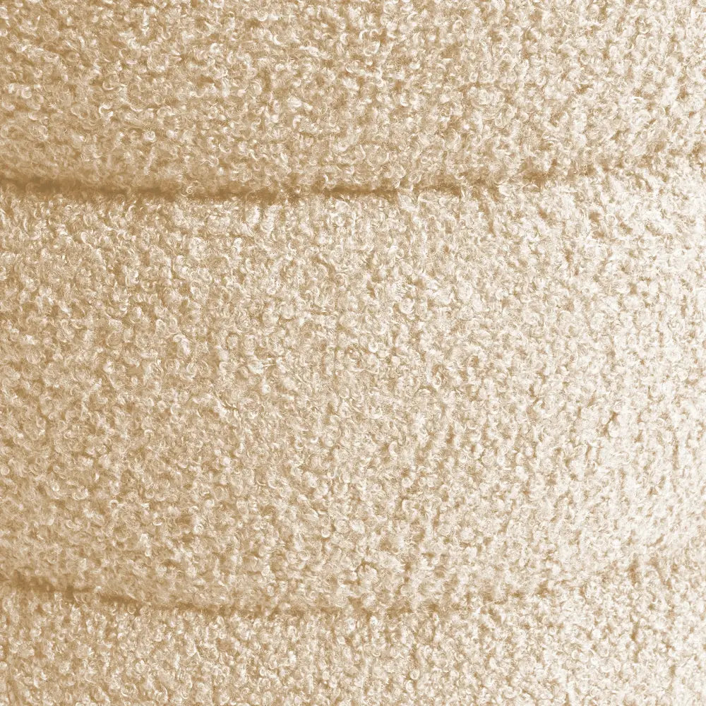 2X Round Stacked Ottoman Stool Teddy Fleece Fabric Foot Rest 38cm BEIGE - Furniture > Living Room > Ottomans &
