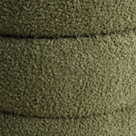 2X Round Stacked Ottoman Stool Teddy Fleece Fabric Foot Rest 38cm GREEN - Furniture > Living Room > Ottomans &