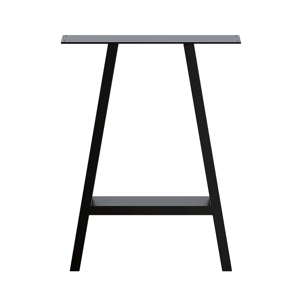 2x Rustic Dining Table Legs Steel Industrial Vintage 71cm - Black - Furniture > Office