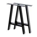 2x Rustic Dining Table Legs Steel Industrial Vintage 71cm - Black - Furniture > Office