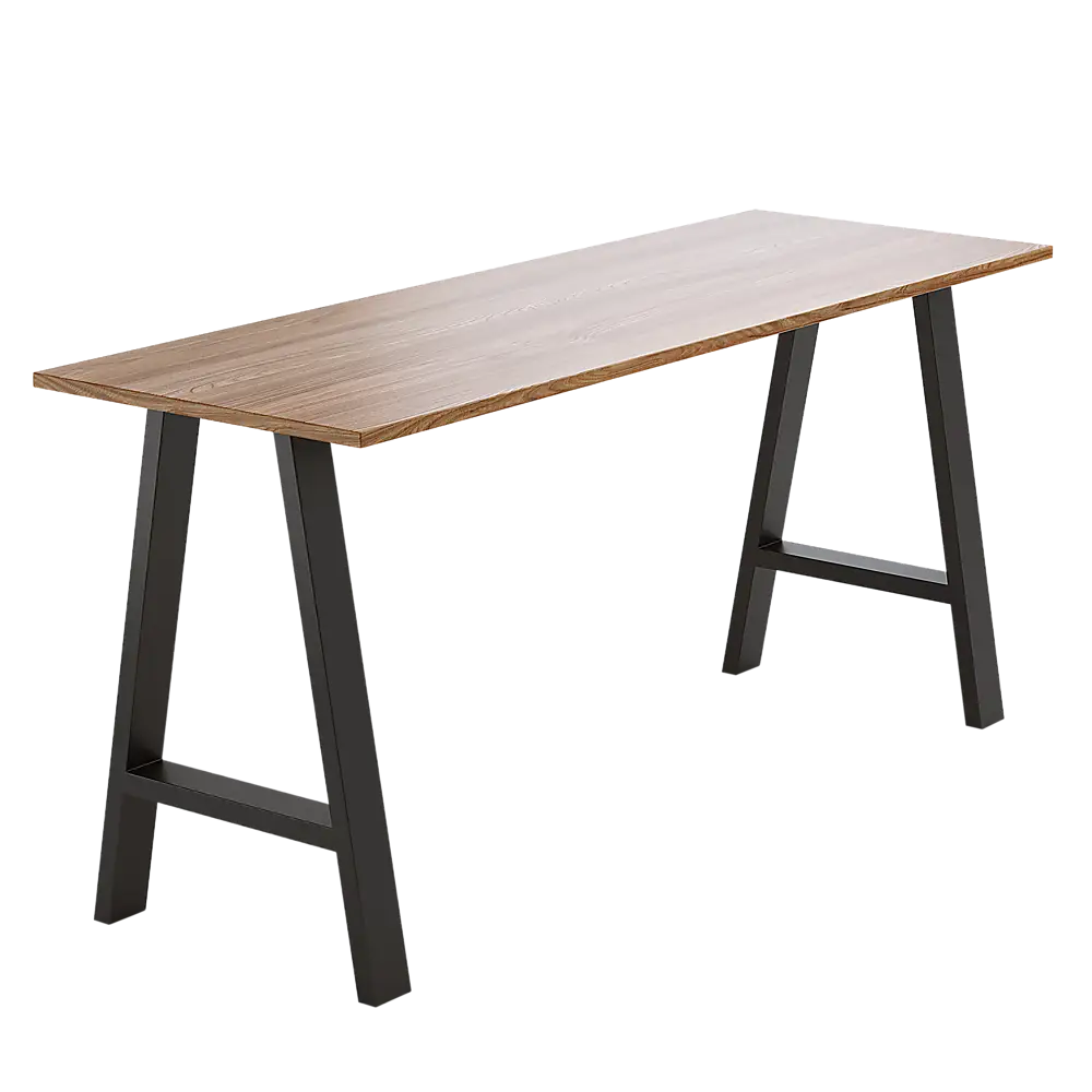 2x Rustic Dining Table Legs Steel Industrial Vintage 71cm - Black - Furniture > Office