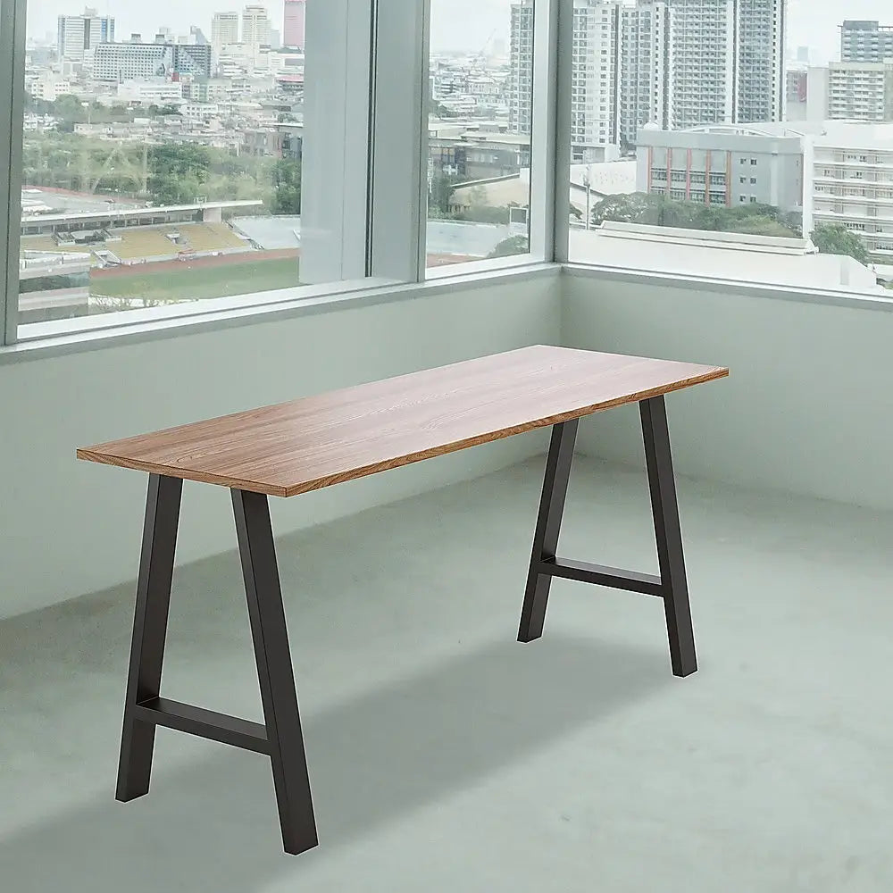 2x Rustic Dining Table Legs Steel Industrial Vintage 71cm - Black - Furniture > Office