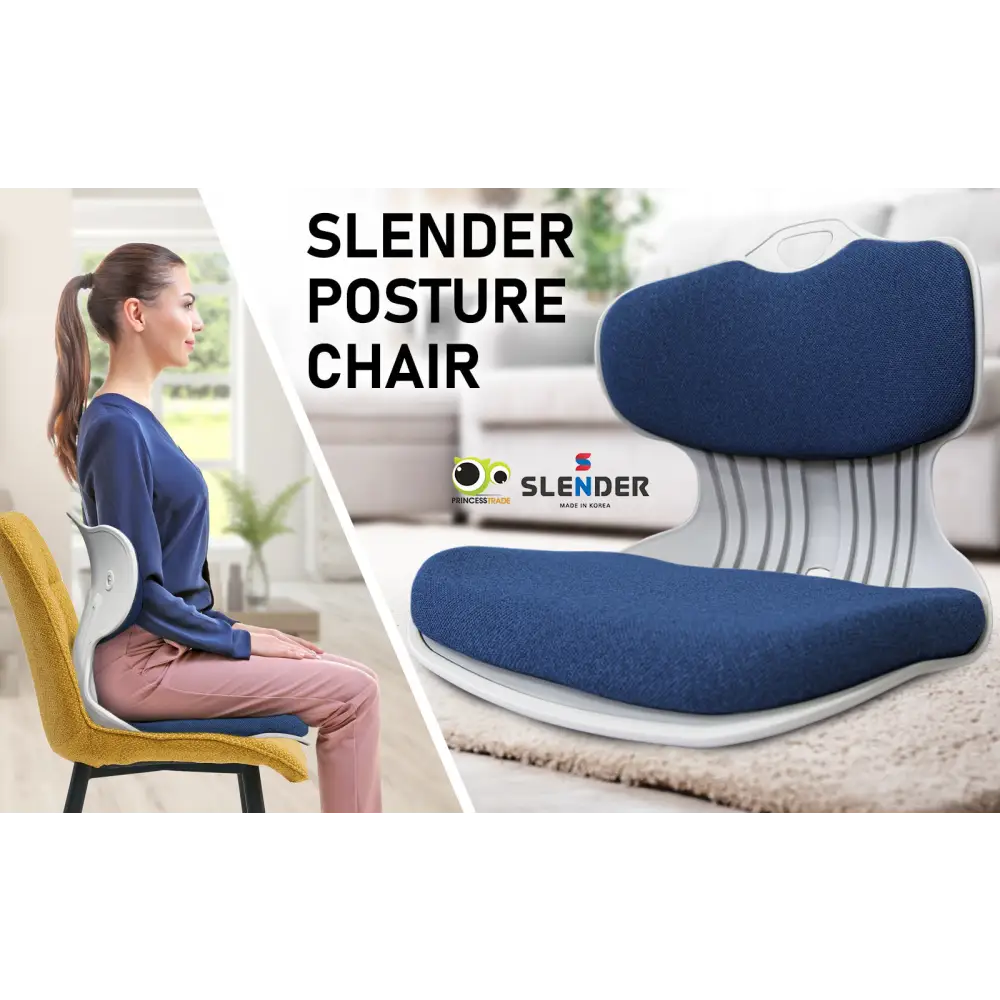 2X Slender Chair Posture Correction Seat Floor Lounge Padded Stackable BLUE - Furniture > Office > Office & Desk Chairs