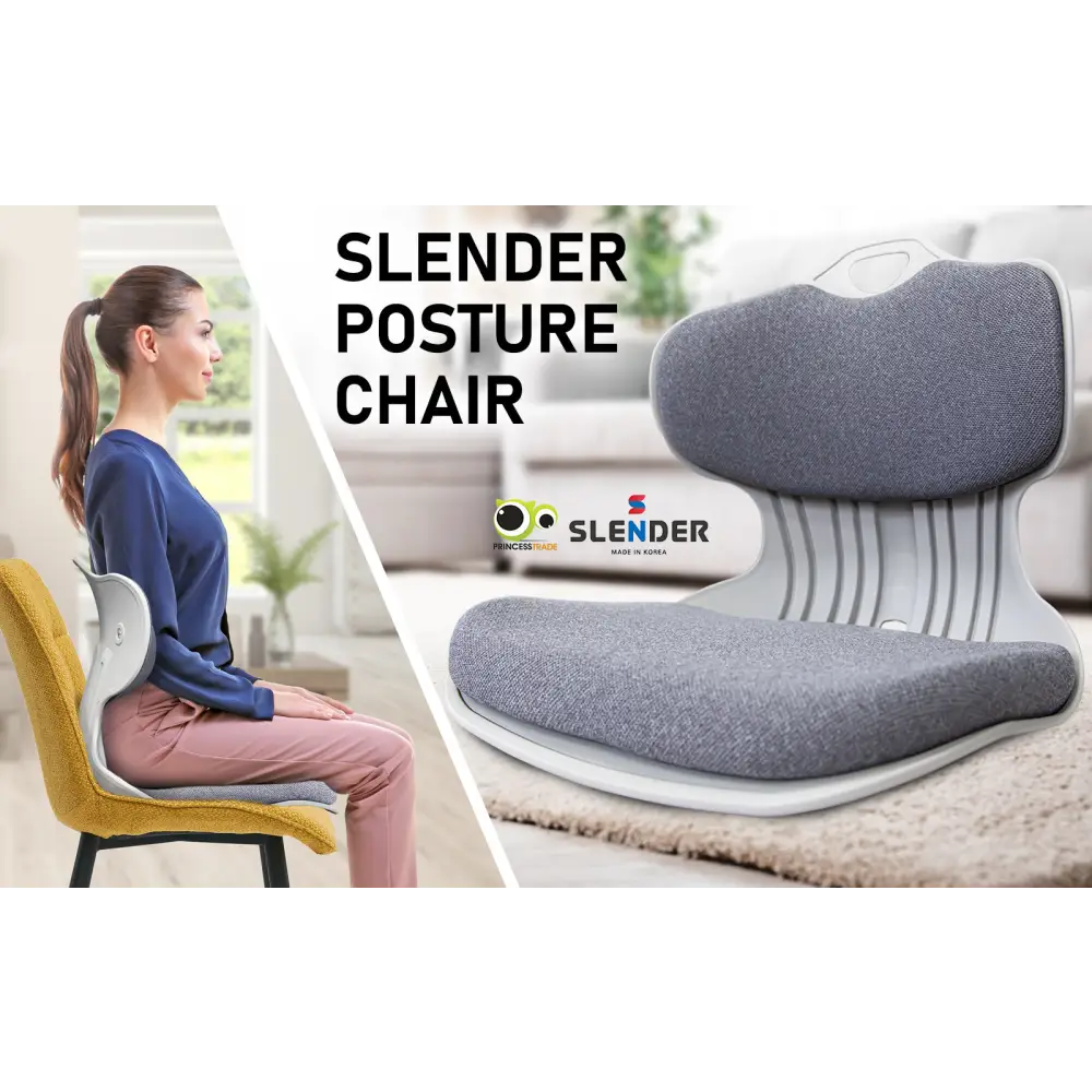 2X Slender Chair Posture Correction Seat Floor Lounge Padded Stackable GREY - Furniture > Office > Office & Desk Chairs
