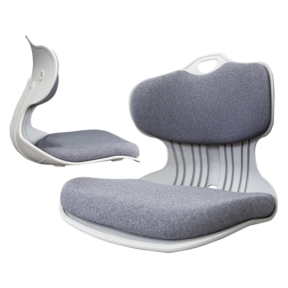 2X Slender Chair Posture Correction Seat Floor Lounge Padded Stackable GREY - Furniture > Office > Office & Desk Chairs