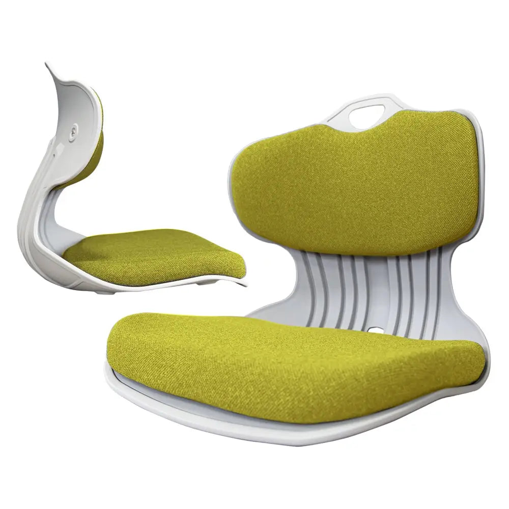 2X Slender Chair Posture Correction Seat Floor Lounge Padded Stackable LIME - Furniture > Office > Office & Desk Chairs
