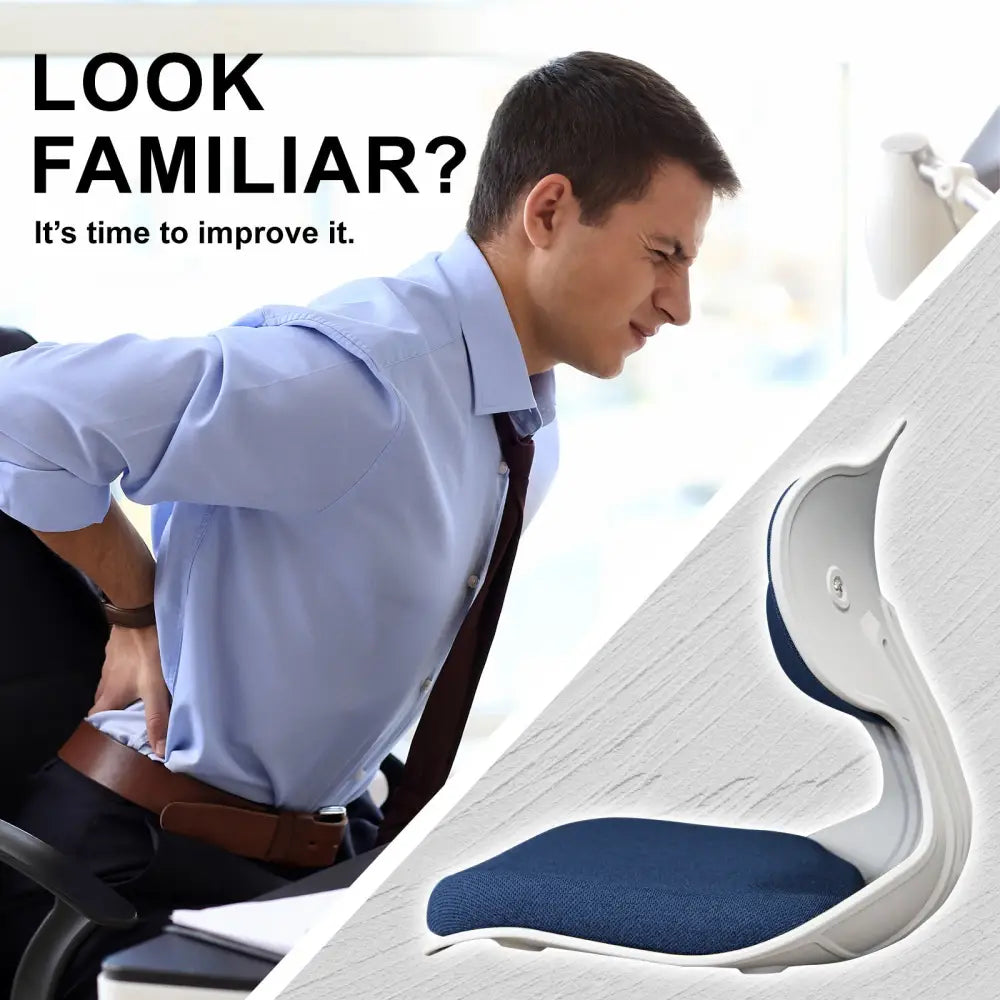 2X Slender Chair Posture Correction Seat Floor Lounge Padded Stackable BLUE - Furniture > Office > Office & Desk Chairs
