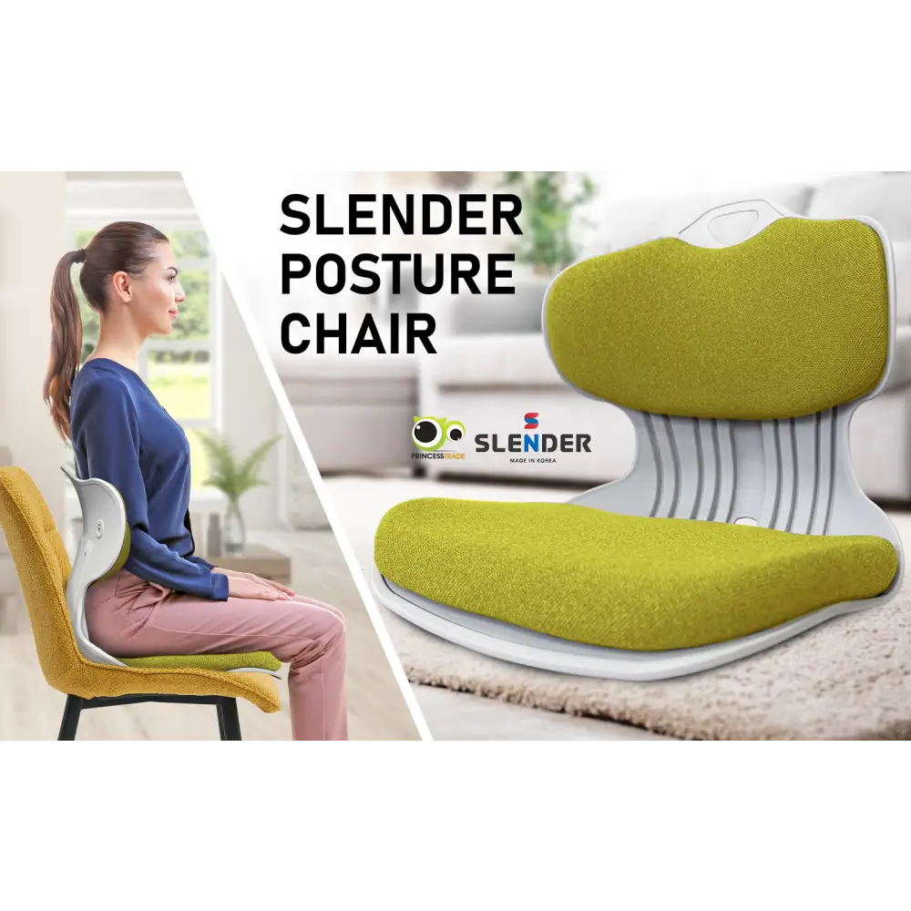 2X Slender Chair Posture Correction Seat Floor Lounge Padded Stackable LIME - Furniture > Office > Office & Desk Chairs
