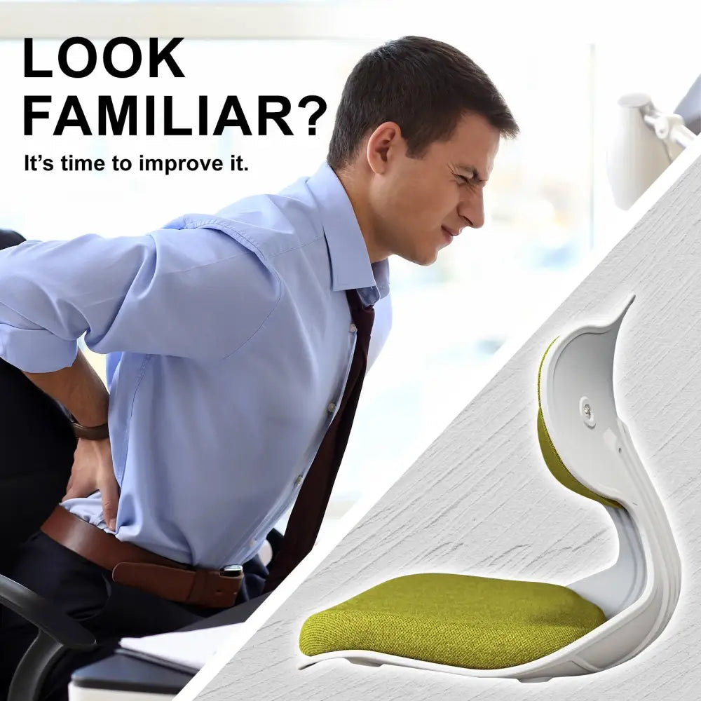 2X Slender Chair Posture Correction Seat Floor Lounge Padded Stackable LIME - Furniture > Office > Office & Desk Chairs