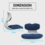 2X Slender Chair Posture Correction Seat Floor Lounge Padded Stackable BLUE - Furniture > Office > Office & Desk Chairs