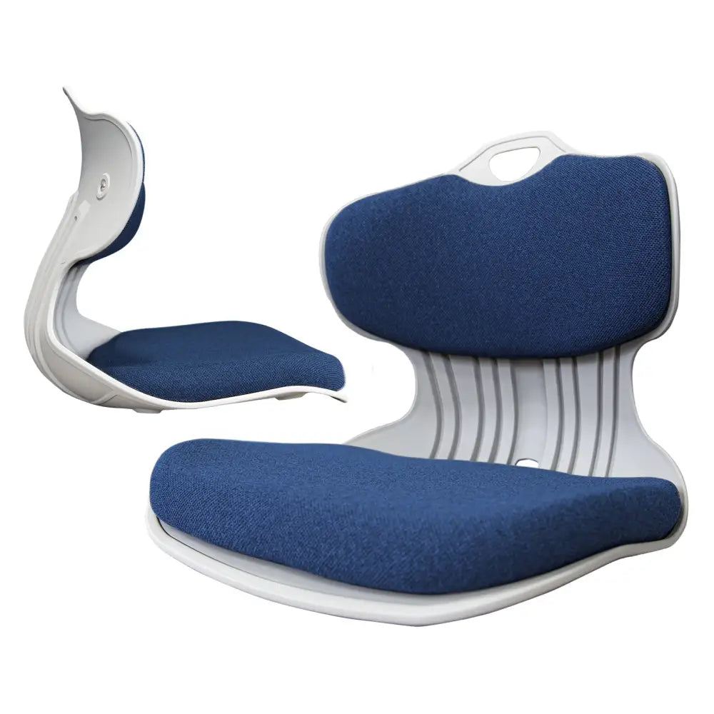 2X Slender Chair Posture Correction Seat Floor Lounge Padded Stackable BLUE - Furniture > Office > Office & Desk Chairs