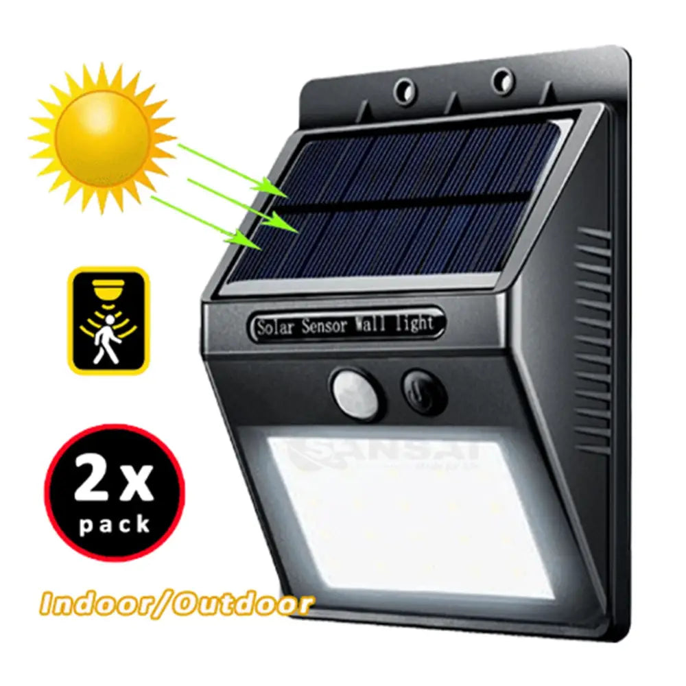 2X Solar Sensor LED Light Outdoor PIR Motion Wall Lights Waterproof - Home & Garden > Garden Lights