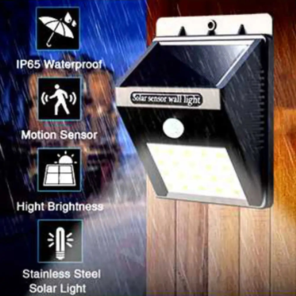 2X Solar Sensor LED Light Outdoor PIR Motion Wall Lights Waterproof - Home & Garden > Garden Lights