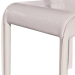 2x Steel Frame White Leatherette Medium High Backrest Dining Chairs with Wooden legs - Furniture > Dining