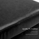 2X Storage Ottoman Foot Stool Cube Tuffet Seat 45cm PU Leather BLACK - Furniture > Bedroom