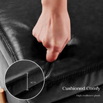 2X Storage Ottoman Foot Stool Cube Tuffet Seat 45cm PU Leather BLACK - Furniture > Bedroom