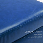 2X Storage Ottoman Foot Stool Cube Tuffet Seat 45cm PU Leather BLUE - Furniture > Bedroom
