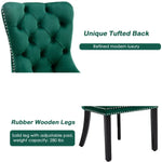 2x Velvet Dining Chairs- Green - Furniture > Bar Stools & Chairs