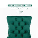2x Velvet Dining Chairs- Green - Furniture > Bar Stools & Chairs