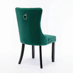 2x Velvet Dining Chairs- Green - Furniture > Bar Stools & Chairs