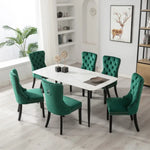2x Velvet Dining Chairs- Green - Furniture > Bar Stools & Chairs