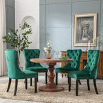 2x Velvet Dining Chairs- Green - Furniture > Bar Stools & Chairs