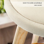 2X Wood Bar Stool Dining Chair Fabric LEILA 72cm BEIGE - Furniture > Bar Stools & Chairs > Table & Bar Stools