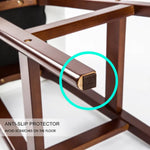 2X Wooden Bar Stool Dining Chair Leather SOPHIA 65cm WHITE BROWN - Furniture > Bar Stools & Chairs > Table & Bar Stools