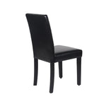 2x Wooden Frame Black Leatherette Dining Chairs with Solid Pine Legs - Furniture > Dining
