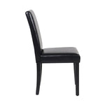 2x Wooden Frame Black Leatherette Dining Chairs with Solid Pine Legs - Furniture > Dining