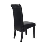 2x Wooden Frame Black Leatherette Dining Chairs with Solid Pine Legs - Furniture > Dining