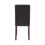 2x Wooden Frame Brown Leatherette Dining Chairs with Solid Pine Legs - Furniture > Dining