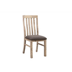 2x Wooden Frame Leatherette in Solid Acacia Wood & Veneer Dining Chairs in Oak Colour - Furniture > Dining