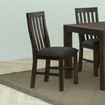 2x Wooden Frame Leatherette in Solid Wood Acacia & Veneer Dining Chairs in Chocolate Colour - Furniture > Dining
