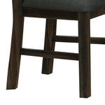 2x Wooden Frame Leatherette in Solid Wood Acacia & Veneer Dining Chairs in Chocolate Colour - Furniture > Dining