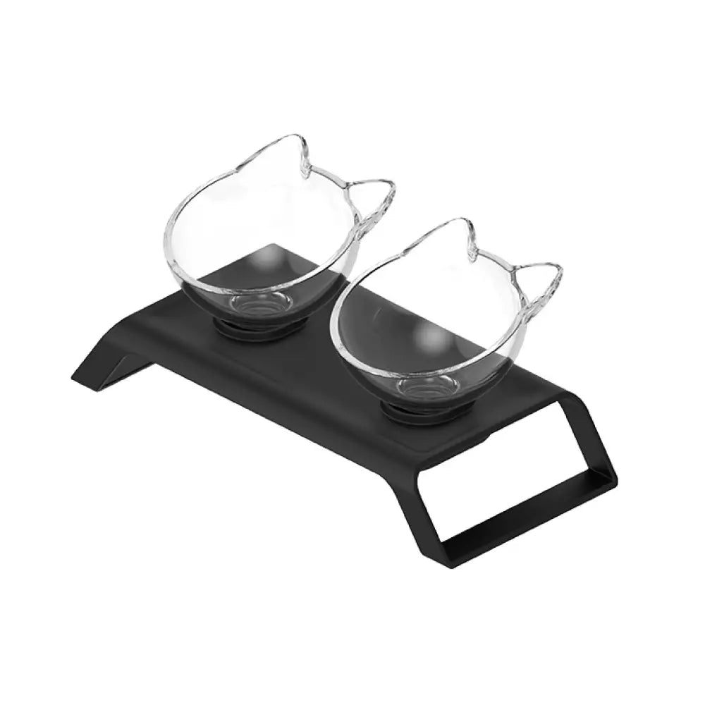 2x200ml Elevated Cat Bowl Stand - Double Dinner Pet Kitten Food Twin Feeder - Pet Care > Dog Supplies > Dog Bowls