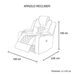 3 + 1 + 1 Seater Electric Recliner Stylish Rhino Fabric Black Lounge Armchair with LED Features - Furniture > Bar