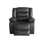 3 + 1 + 1 Seater Recliner Sofa In Faux Leather Lounge Couch in Black - Furniture > Sofas
