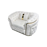 3-1-1 Seater Sofa Set Beige Velvet Fabric Solid Wood construction Gold Stainless Steel Trim - Furniture > Sofas > Sofas