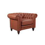 3 + 2 + 1 Seater Brown Sofa Lounge Chesterfireld Style Button Tufted in Faux Leather - Furniture > Sofas