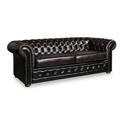 3 + 2 + 1 Seater Genuine Leather Upholstery Deep Quilting Pocket Spring Button Studding Sofa Lounge Set for Living Room