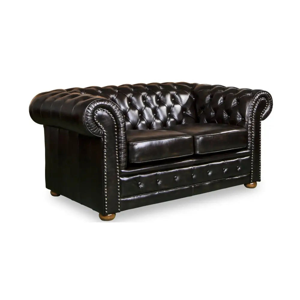 3 + 2 + 1 Seater Genuine Leather Upholstery Deep Quilting Pocket Spring Button Studding Sofa Lounge Set for Living Room